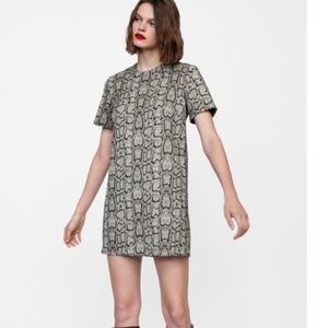 ZARA NWT Snake Print Shift Dress